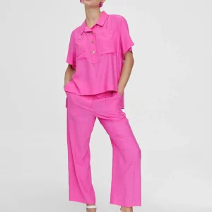 Lola Casademunt Camisas Y Blusas<Camisa fluida con bolsillos FUCSIA