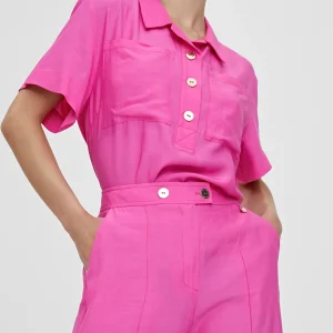 Lola Casademunt Camisas Y Blusas<Camisa fluida con bolsillos FUCSIA