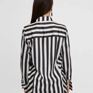 Lola Casademunt Camisas Y Blusas<Camisa fluida de rayas NEGRO-BLANCO