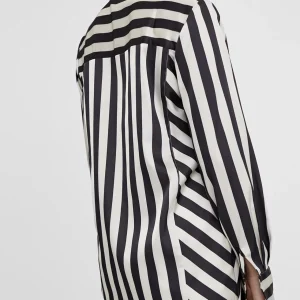 Lola Casademunt Camisas Y Blusas<Camisa fluida de rayas NEGRO-BLANCO