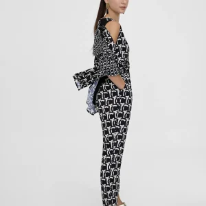 Lola Casademunt Camisas Y Blusas<Camisa fluida monograma NEGRO-BLANCO