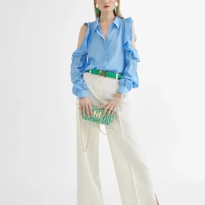 Lola Casademunt Camisas Y Blusas<Camisa hombros descubiertos AZULELECTRICO