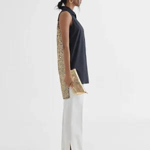 Lola Casademunt Camisetas Y Tops | Camisas Y Blusas<Camisa larga con bordado fantasia NEGRO-METAL