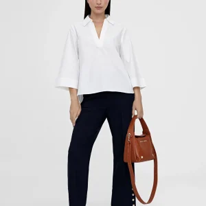 Lola Casademunt Camisas Y Blusas<Camisa pico manga acampanada BLANCO