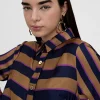 Lola Casademunt Camisas Y Blusas<Camisa rayas AZUL-MARRON