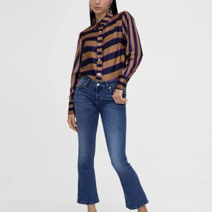 Lola Casademunt Camisas Y Blusas<Camisa rayas AZUL-MARRON