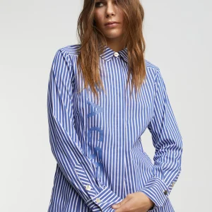 Lola Casademunt Camisas Y Blusas<Camisa rayas logo AZUL-BLANCO