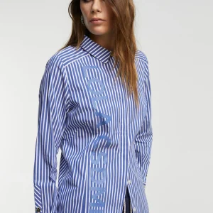 Lola Casademunt Camisas Y Blusas<Camisa rayas logo AZUL-BLANCO
