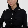 Lola Casademunt Camisas Y Blusas<Camisa strech con vivo contraste NEGRO