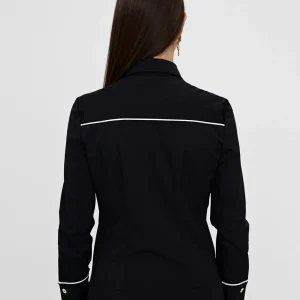 Lola Casademunt Camisas Y Blusas<Camisa strech con vivo contraste NEGRO