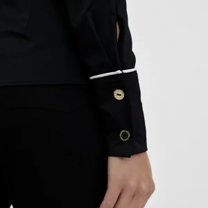 Lola Casademunt Camisas Y Blusas<Camisa strech con vivo contraste NEGRO