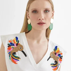 Lola Casademunt Camisetas Y Tops<Camiseta bird BLANCO-METAL