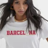 Lola Casademunt Camisetas Y Tops<Camiseta básica Barcelona en algodón 100% - Lola Casademunt BLANCO-ROJO