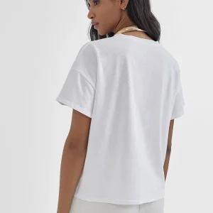 Lola Casademunt Camisetas Y Tops<Camiseta básica Barcelona en algodón 100% - Lola Casademunt BLANCO-ROJO