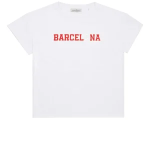 Lola Casademunt Camisetas Y Tops<Camiseta básica Barcelona en algodón 100% - Lola Casademunt BLANCO-ROJO