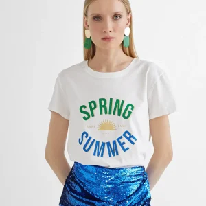 Lola Casademunt Camisetas Y Tops<Camiseta básica summer BLANCO-ROJO