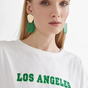 Lola Casademunt Camisetas Y Tops<Camiseta city verde BLANCO-ROJO