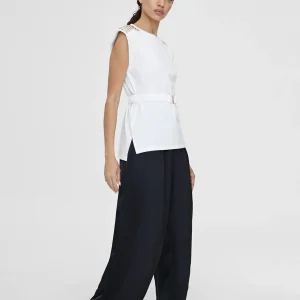 Lola Casademunt Camisetas Y Tops<Camiseta con cinturón BLANCO