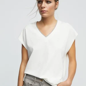 Lola Casademunt Camisetas Y Tops<Camiseta detalle cadena NEGRO