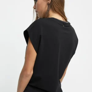 Lola Casademunt Camisetas Y Tops<Camiseta detalle cadena NEGRO