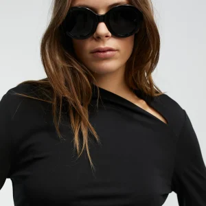 Lola Casademunt Camisetas Y Tops<Camiseta detalle cuello NEGRO