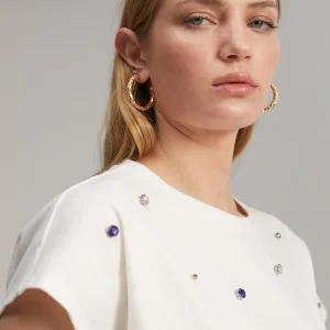Lola Casademunt Camisetas Y Tops<Camiseta detalle joyas NEGRO