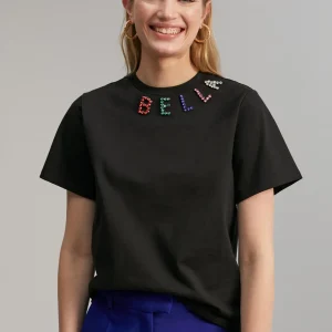 Lola Casademunt Camisetas Y Tops<Camiseta detalle pedrería BLANCO