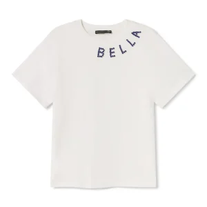 Lola Casademunt Camisetas Y Tops<Camiseta detalle pedrería BLANCO