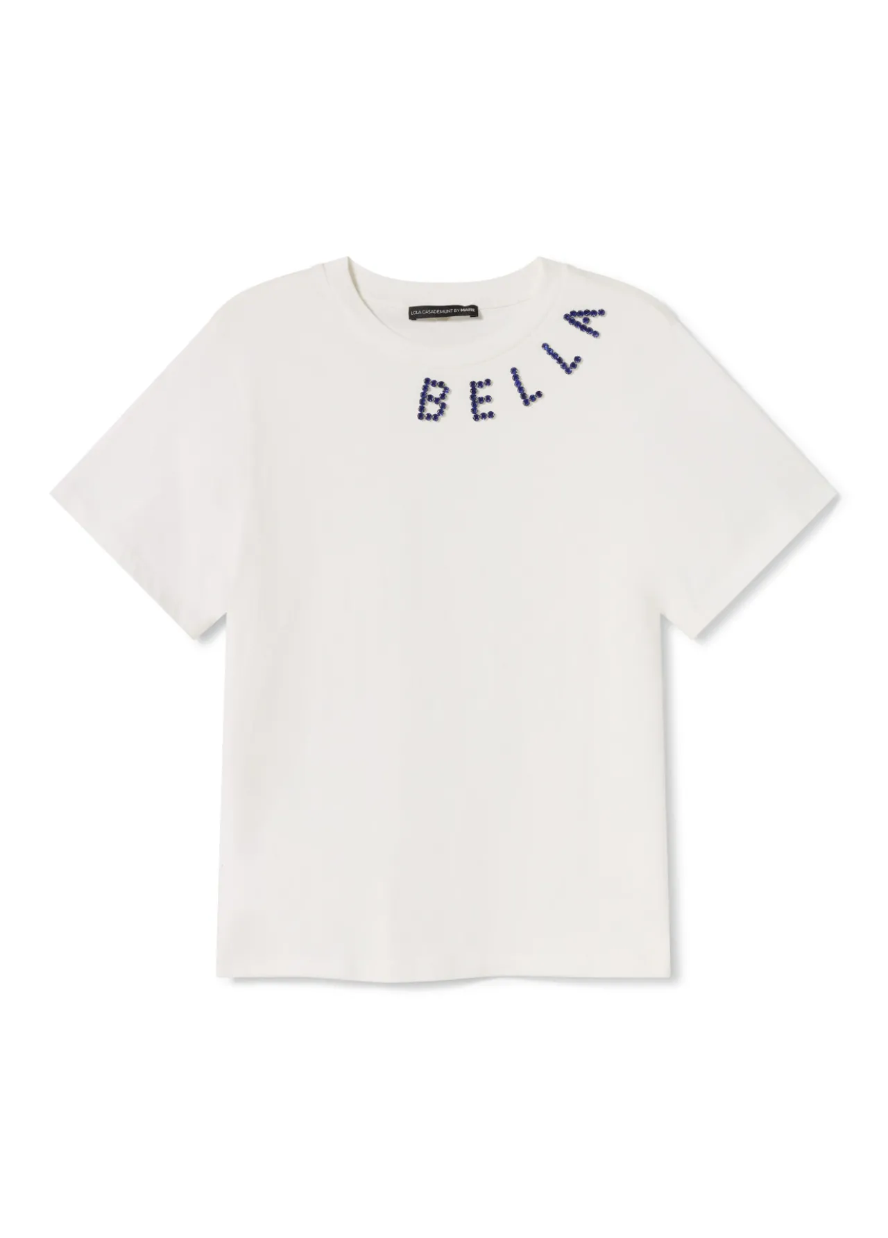 camiseta_detalle_pedrera_0.webp Lola Casademunt Camisetas Y Tops<Camiseta detalle pedrería BLANCO