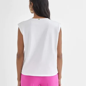Lola Casademunt Camisetas Y Tops<Camiseta escote joyas BLANCO