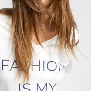 Lola Casademunt Camisetas Y Tops<Camiseta Fashion is my passion BLANCO