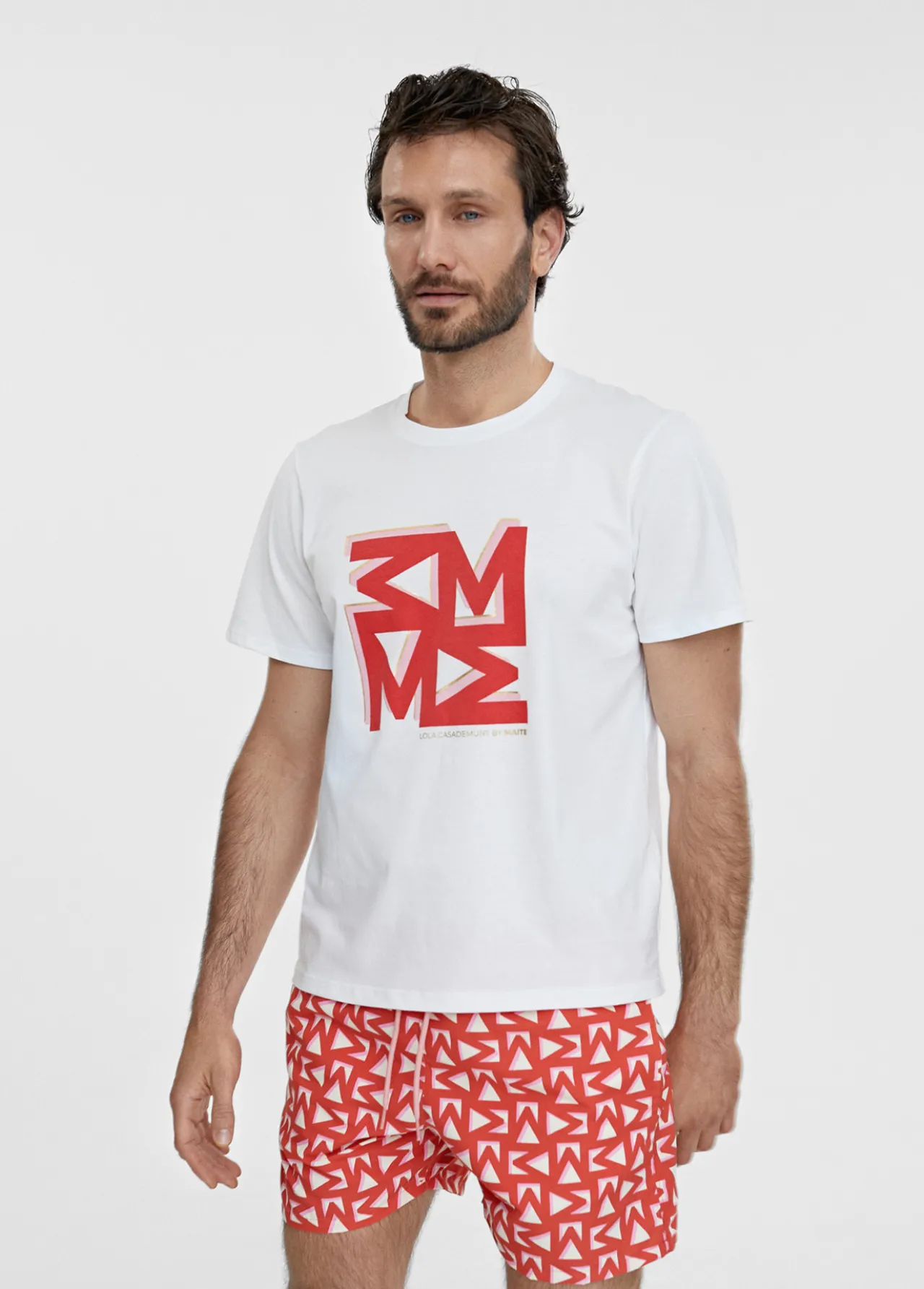 camiseta_hombre_2.webp Lola Casademunt Camisetas Y Tops | Baño<Camiseta hombre BLANCO-ROJO