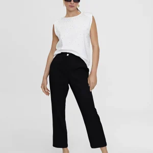 Lola Casademunt Camisetas Y Tops<Camiseta hombreras strass BLANCO