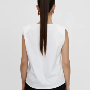Lola Casademunt Camisetas Y Tops<Camiseta hombreras strass BLANCO