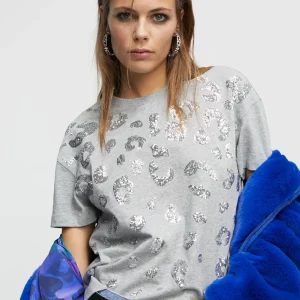 Lola Casademunt Camisetas Y Tops<Camiseta lentejuelas GRIS