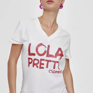 Lola Casademunt Camisetas Y Tops<Camiseta Lola Pretty BLANCO-ROSA
