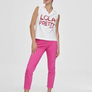 Lola Casademunt Camisetas Y Tops<Camiseta Lola Pretty BLANCO-ROSA