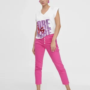 Lola Casademunt Camisetas Y Tops<Camiseta more is more BLANCO-ROSA