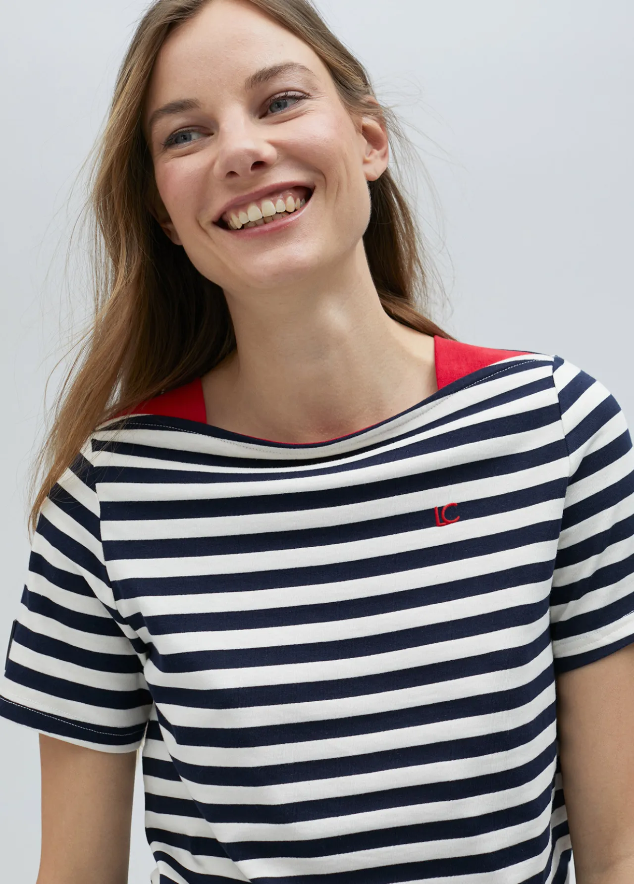 Lola Casademunt Camisetas Y Tops<Camiseta rayas manga corta en algodón 100% - Lola Casademunt AZUL-BLANCO