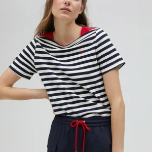 Lola Casademunt Camisetas Y Tops<Camiseta rayas manga corta en algodón 100% - Lola Casademunt AZUL-BLANCO