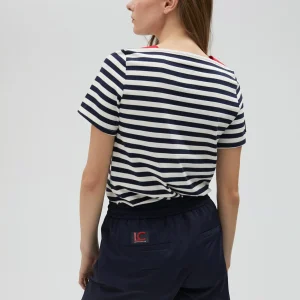 Lola Casademunt Camisetas Y Tops<Camiseta rayas manga corta en algodón 100% - Lola Casademunt AZUL-BLANCO