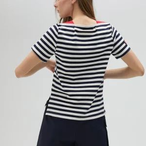 Lola Casademunt Camisetas Y Tops<Camiseta rayas manga corta en algodón 100% - Lola Casademunt AZUL-BLANCO