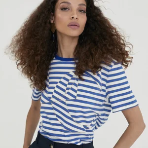 Lola Casademunt Camisetas Y Tops<Camiseta rayas posicionado LC AZUL-BLANCO