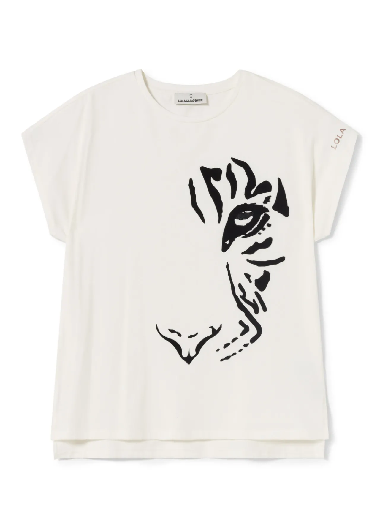 camiseta_tigre_0.webp Lola Casademunt Animal Print | Camisetas Y Tops<Camiseta tigre BLANCO