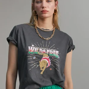 Lola Casademunt Camisetas Y Tops<Camiseta tigre desgastada GRISOSCURO