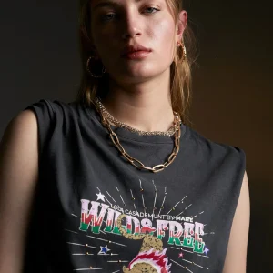 Lola Casademunt Camisetas Y Tops<Camiseta tigre desgastada GRISOSCURO