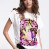 Lola Casademunt Camisetas Y Tops<Camiseta tigre multicolor BLANCO