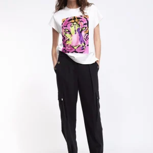 Lola Casademunt Camisetas Y Tops<Camiseta tigre multicolor BLANCO