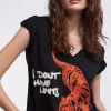 Lola Casademunt Camisetas Y Tops<Camiseta tigre strass NEGRO