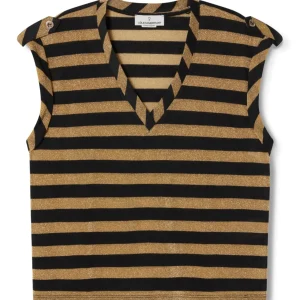 Lola Casademunt Camisetas Y Tops<Camisetea rayas lurex METAL-NEGRO